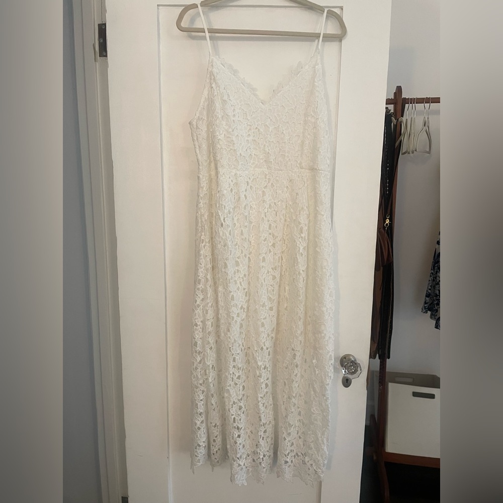Astr Midi Length Cotton Lace Dress